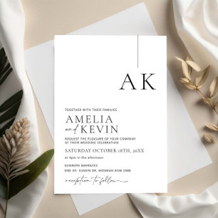 Moderne und minimalistische Typografie-Hochzeit Einladung