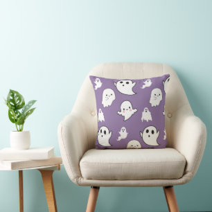 Moderne und niedliche Geister Lila Halloween Kissen