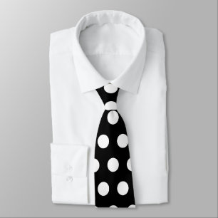 Moderne und niedliche große schwarz-weiße Polka-Pu Krawatte