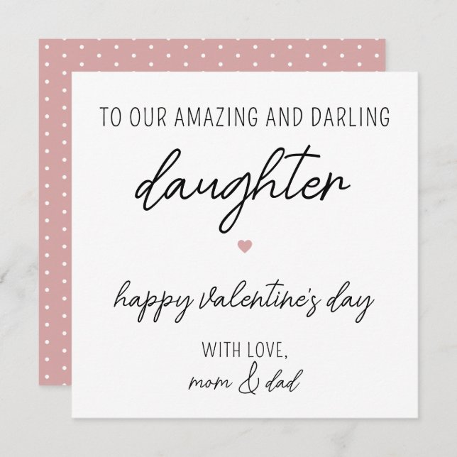 Moderne und Niedliche Valentinstag-Karte für Tocht Karte (Vorne/Hinten)