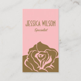 Moderne und schicke Rose goldene Blume rosa Visitenkarte