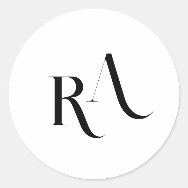 Moderne und schicke "Wedding Classic Round Sticker (Vorderseite)