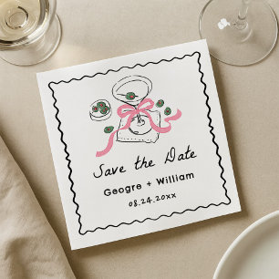 Moderne und schwindelerregende Martini-Hochzeit Serviette