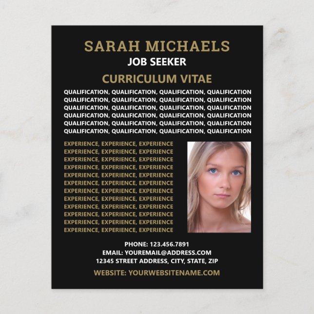 Moderne und stilvolle Jobsucher Lebenslauf Flyer (Vorne)