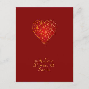 moderne und trendige geometrische Liebe des Golden Begleitkarte