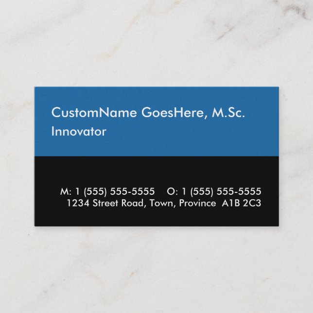 Moderne und trendige innovative Business Card Visitenkarte (Vorderseite)