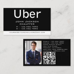 Moderne und trendige Taxi Cab Driver Foto-QR-Code Visitenkarte