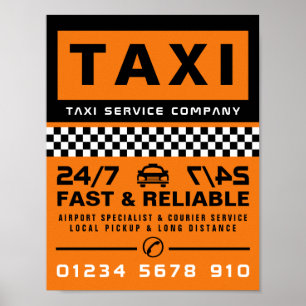 Moderne und trendige Taxibestellung Poster