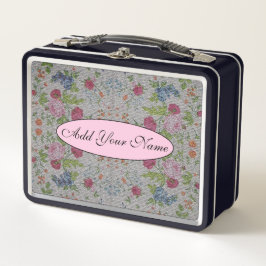 Moderne und Vintage Blumen ergänzen Ihren Text Metall Brotdose