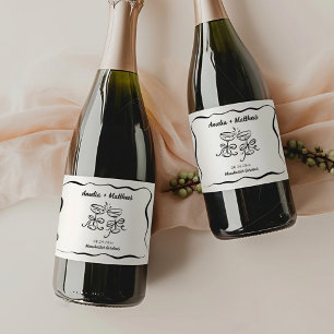Moderne und Whimsikhandgezeichnete Hochzeit