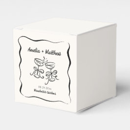 Moderne und Whimsikhandgezeichnete Hochzeit Geschenkschachtel