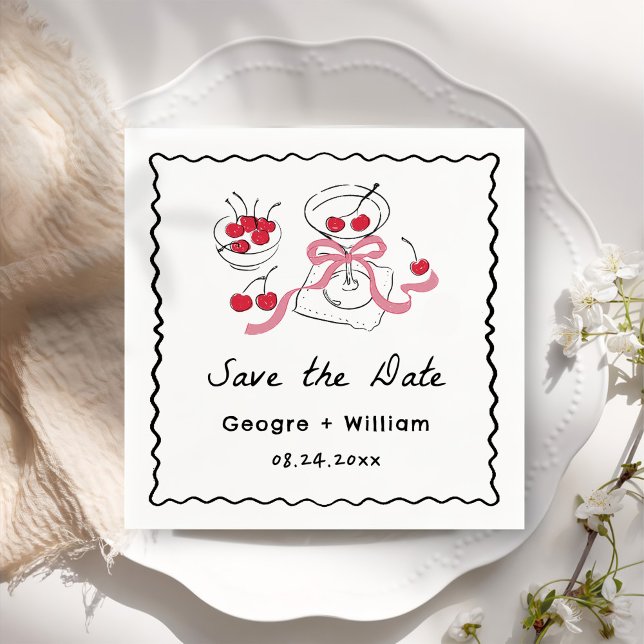 Moderne und Whimsikhandgezeichnete Hochzeit Serviette (Von Creator hochgeladen)