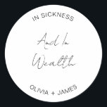 Moderne und wohlhabende Hochzeitslotterie Runder Aufkleber<br><div class="desc">Moderne und vermögende Hochzeitslotterie begünstigen klassische Bag-Rundsticker</div>