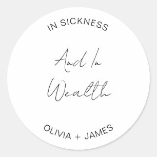 Moderne und wohlhabende Hochzeitslotterie Runder Aufkleber