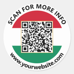 Moderne ungarische QR-Code-Aufkleber, ungarische F Runder Aufkleber
