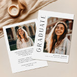 Moderne Uni High School Foto Abschluss Einladung<br><div class="desc">Laden Sie Ihre Freunde und Familie ein, um Ihre akademischen Leistungen mit dieser Modern Simple Uni High School Foto Abschluss Einladung zu feiern. Das minimalistische und elegante Design ist ideal, um Ihr Lieblings-Abschluss-Foto zu präsentieren. Die Einladung ist doppelseitig und individuell auf Ihren besonderen Tag abgestimmt. Klicken Sie einfach auf "Personalisieren",...</div>