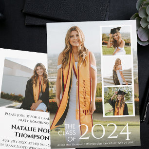 Moderne Uni oder High School Eleganter Abschluss Einladung