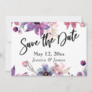 Moderne unordentliche abstrakte Aquarell-Blumen Save The Date