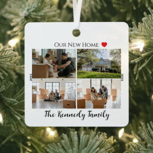 Moderne Unsere neue Heimat Benutzerdefinierte Fami Ornament Aus Metall
