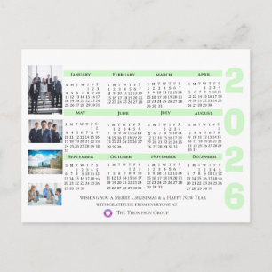 Moderne Unternehmens-Logo-Foto-Kalender 2026 Postkarte