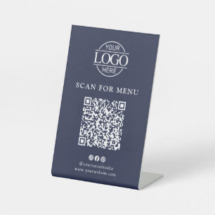 Moderne Unternehmens-Logo Kontaktloser QR-Code-Men Sockelschild