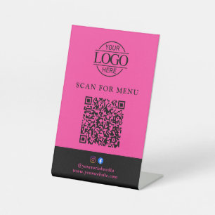 Moderne Unternehmens-Logo Kontaktloser QR-Code-Men Sockelschild