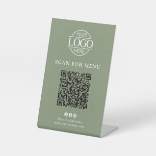 Moderne Unternehmens-Logo Kontaktloser QR-Code-Men Sockelschild