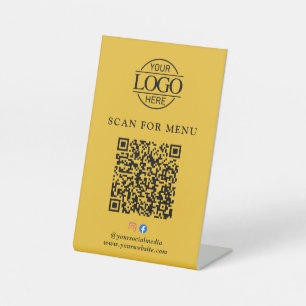 Moderne Unternehmens-Logo Kontaktloser QR-Code-Men Sockelschild