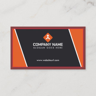 Moderne Unternehmens Orange Schwarz Professionell Visitenkarte