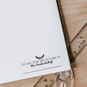 Moderne Unterschreiben und Rücksendung von Lehrkrä Gummistempel