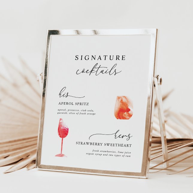 Moderne Unterschrift Drinks auf Hochzeitsmenüs (Von Creator hochgeladen)