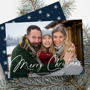 Moderne Unterschrift Schriftzug Weihnachten Navy F