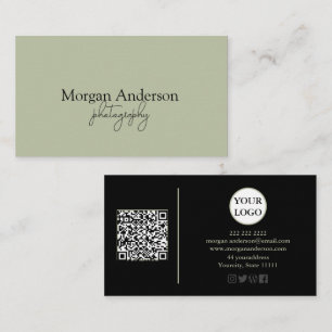 Moderne Unterschrift Script QR-Code Social Visitenkarte