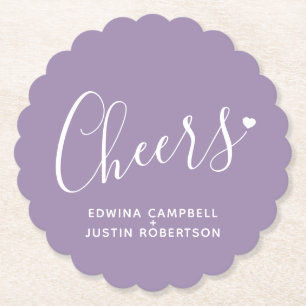 Moderne Untersetzer lila Herzensskripte