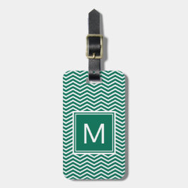 Moderne üppige grüne Sparren mit Monogramm Gepäckanhänger