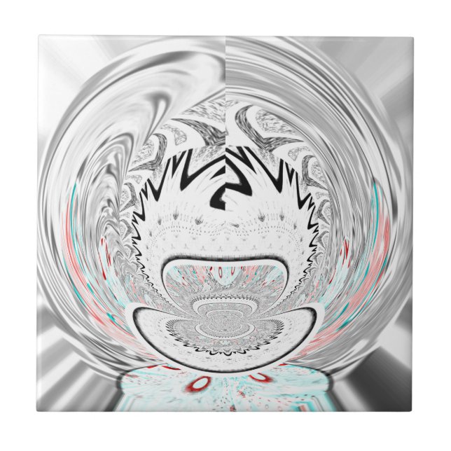 Moderne urbane aschgraue Flora Abstract Pattern Ar Fliese (Vorderseite)
