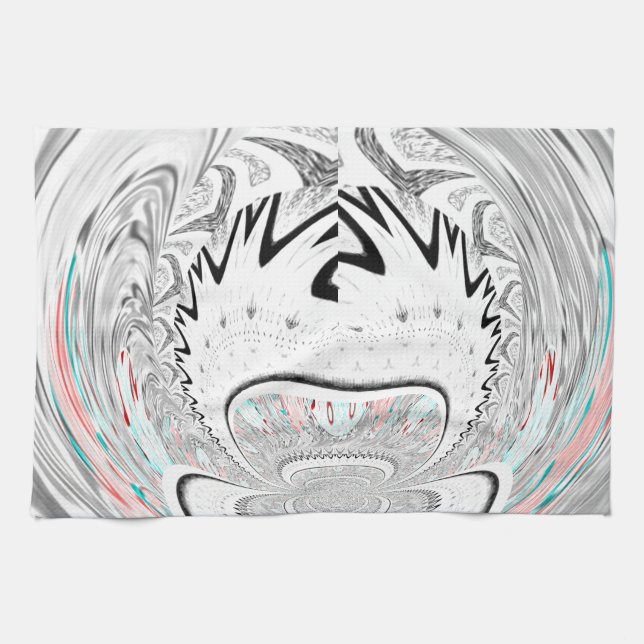 Moderne urbane aschgraue Flora Abstract Pattern Ar Handtuch (Horizontal)