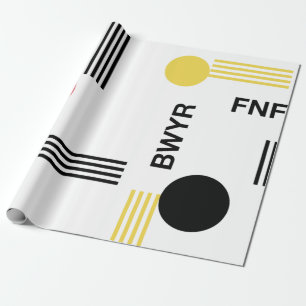 Moderne, urbane Grafik mit Typografie und Formen Geschenkpapier