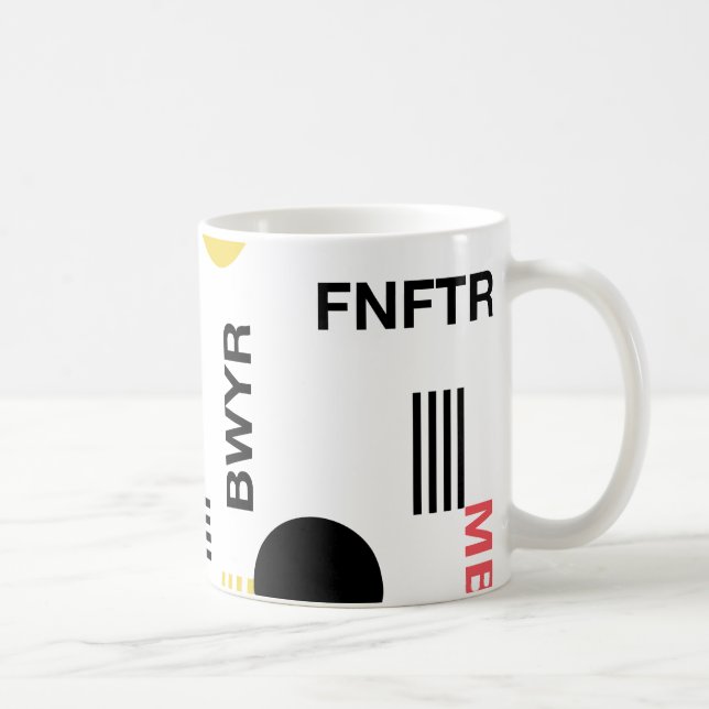 Moderne, urbane Grafik mit Typografie und Formen Kaffeetasse (Rechts)