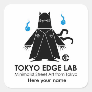 Moderne urbane japanische Nekomata - Tokyo Edge La Quadratischer Aufkleber