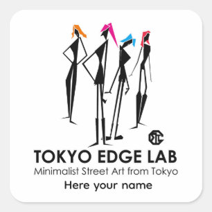 Moderne urbane K-Pop-Girls-Grafik - Tokyo Edge Lab Quadratischer Aufkleber