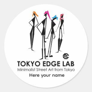 Moderne urbane K-Pop-Girls-Grafik - Tokyo Edge Lab Runder Aufkleber