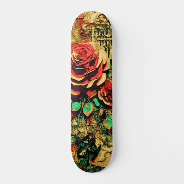 Moderne urbane Straßenkunst Inspiriert Blumenskate Skateboard (Vorderseite)
