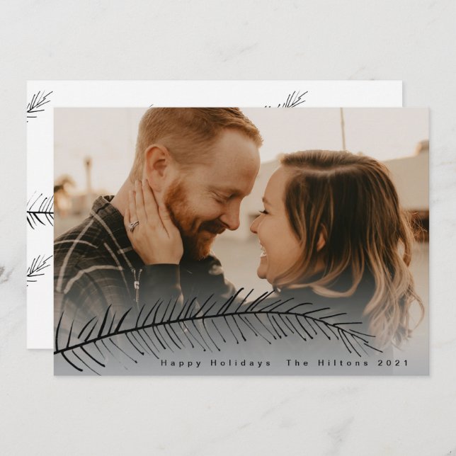 Moderne Urlaubstext-Fern-Fotokarte Feiertagskarte (Vorne/Hinten)