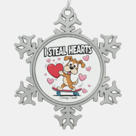 Moderne Valentine-Ornamente für Girlfriend-Geschen Schneeflocken Zinn-Ornament