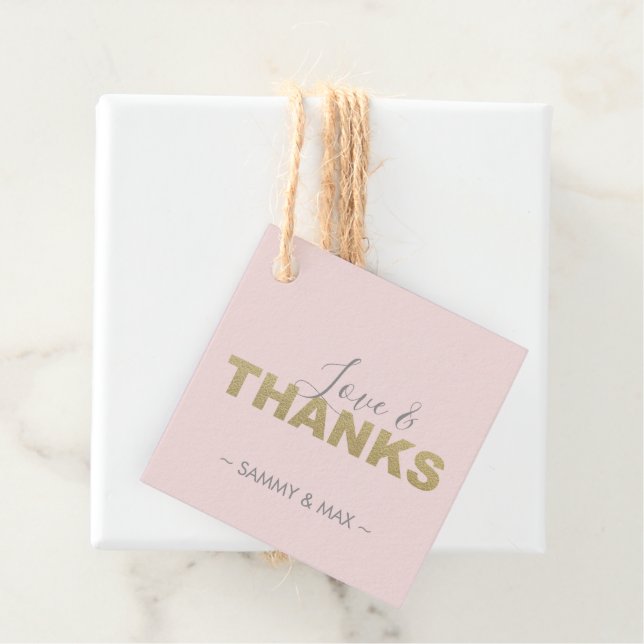 Moderne Valentiner Geschenketiketten - Rosa und Go Geschenkanhänger (Beispiel)