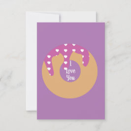Moderne Valentines Hearts Donut Zuckerguss Lila Karte
