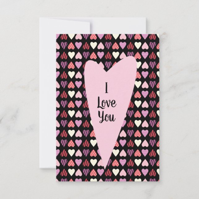 Moderne Valentines Herz-Muster Grußkarten Karte (Vorderseite)