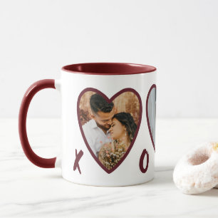 Moderne Valentines Red Hearts Foto Collage Tasse