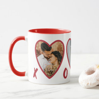 Moderne Valentines RedHearts Foto Tasse